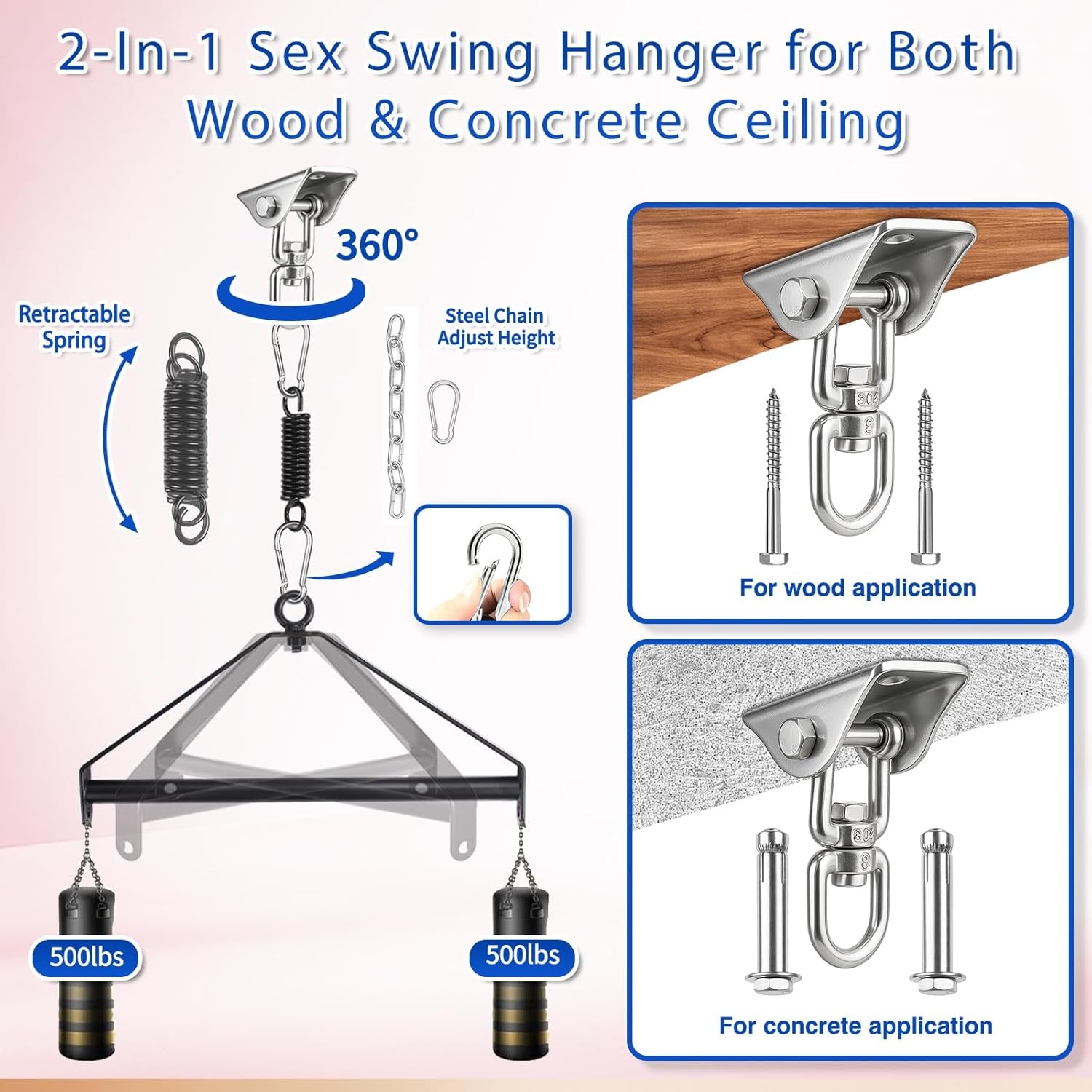 OrbitLux 360° Adjustable Ceiling Sex Swing - SinfulX - 