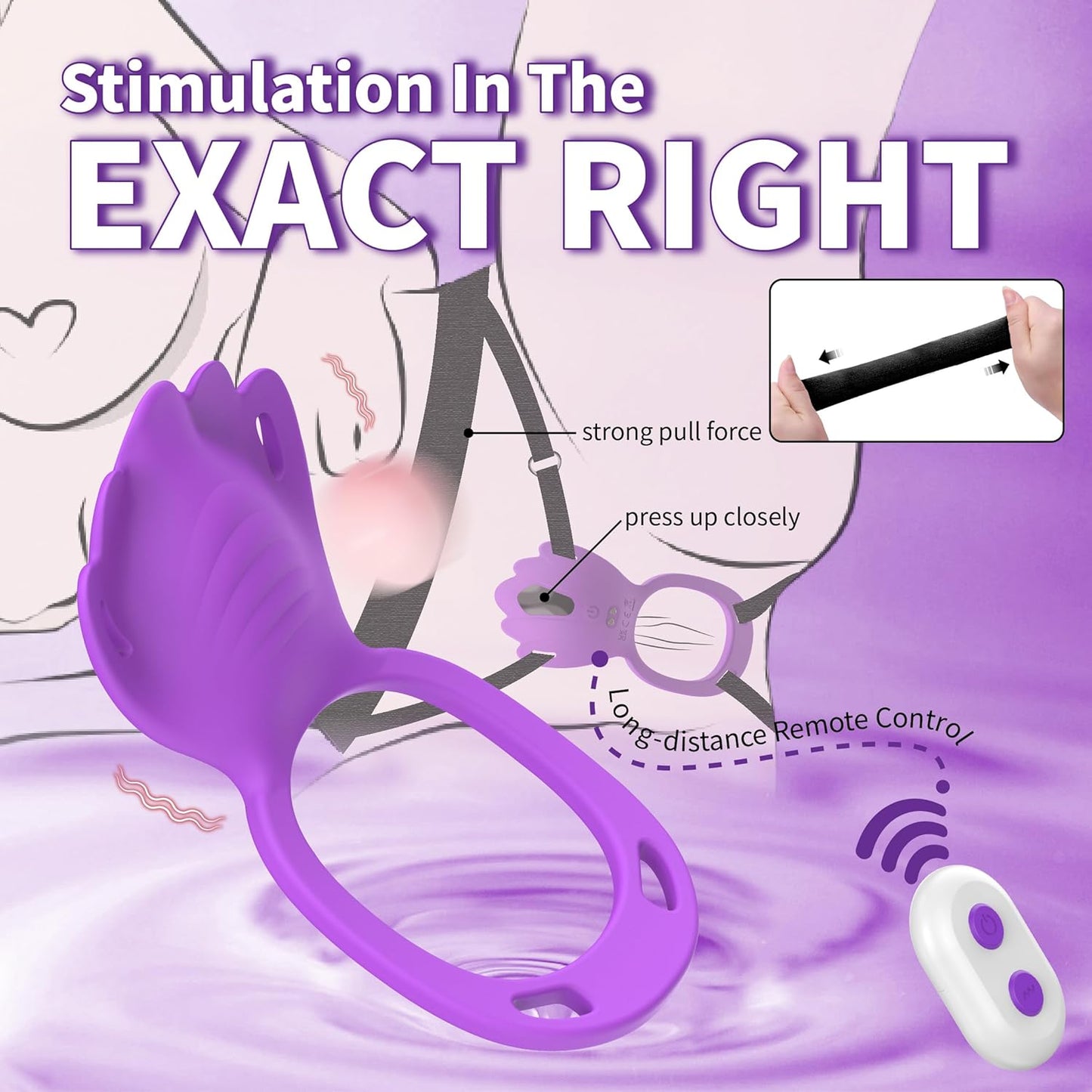 VioletLink Wearable Cock Ring Clit Stimulator App 9 Modes - SinfulX - Personal Care > Sexual Wellness > Couples Cock Ring
