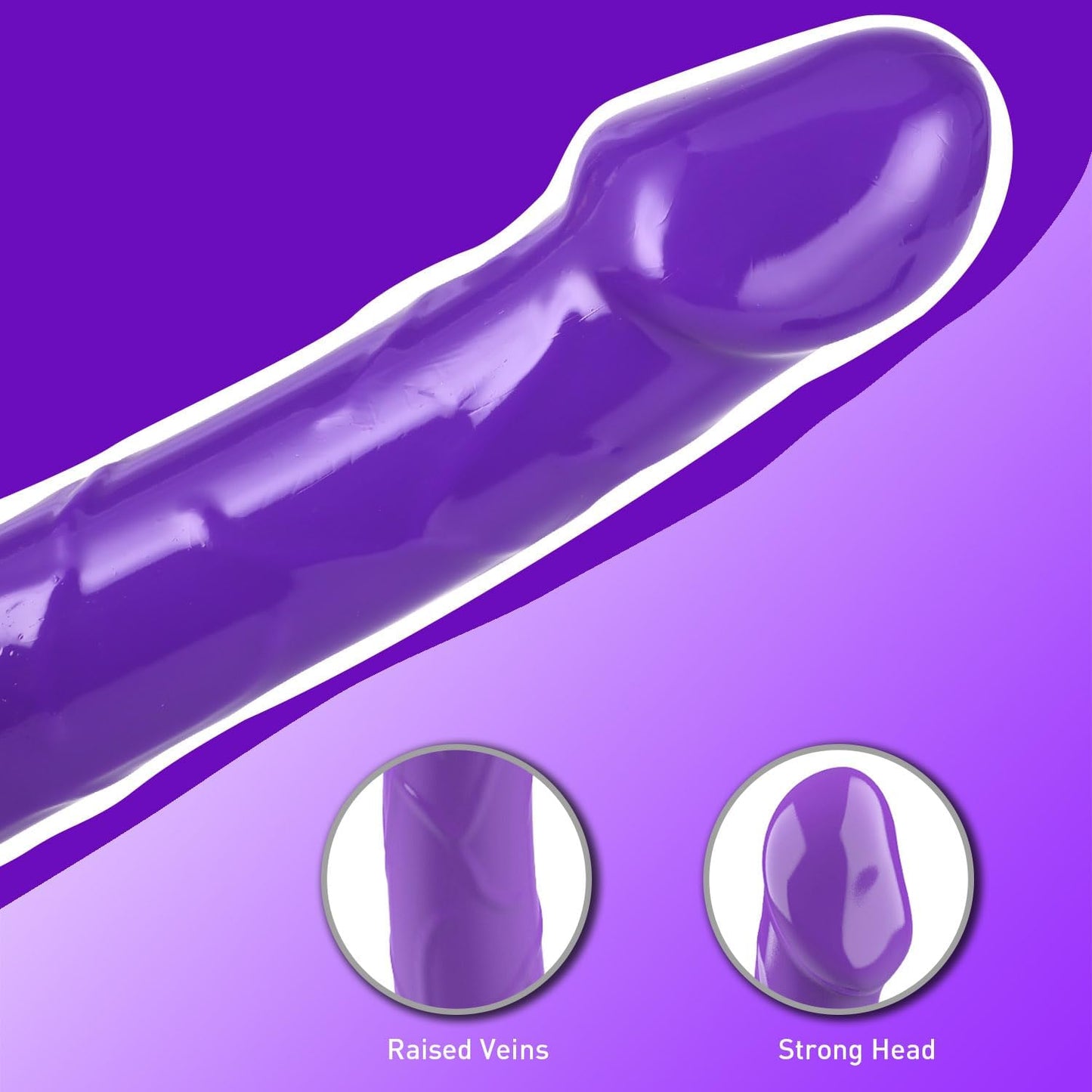 Harness Strap - On Realistic Dildos - Adjustable Strapless Strap - On Dildos with 2 Removeable Dildo Anal G - Spot Stimulation Sex Toys for Women Couples Lesbian (Double Dildo Purple) - SinfulX - 