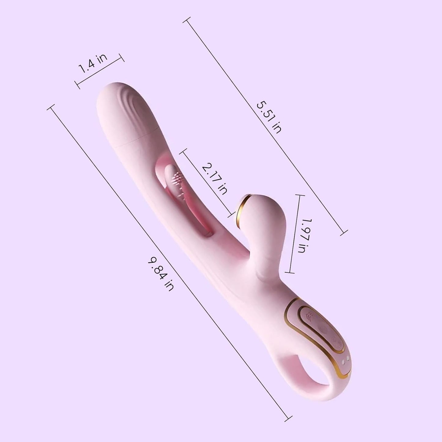 Clit Sucking Vibrator Penis Rabbit Luxe Wand Sex Toy for Women Suction Licking Vibe Nipple Gspot Vibrating Dildo Clitoris Stimulator Massager Powerful G Spot Flapping (Pink) - SinfulX - 