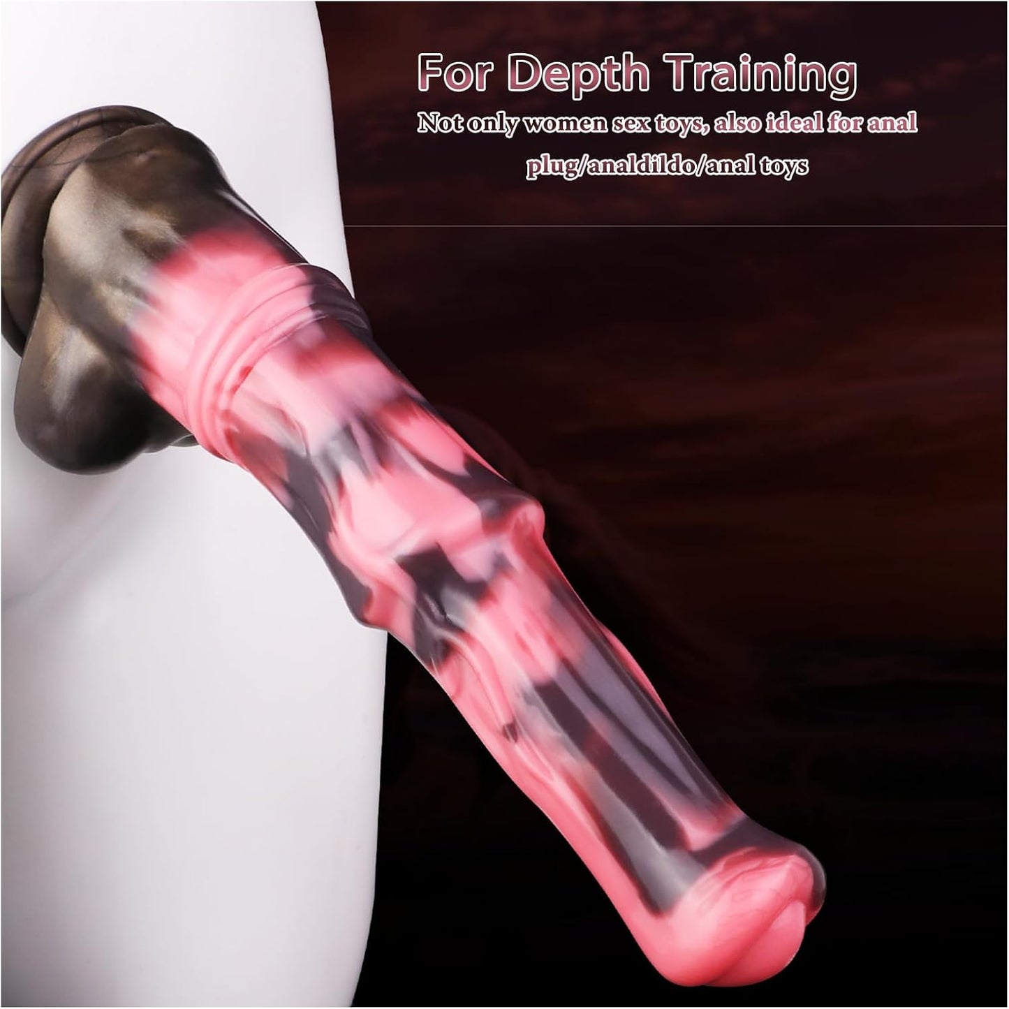 12 Inch Horse Dildo Huge Pink Black Squirting Ejaculating Silicone Dildos with Ring Shaft and Strong Hands Free Suction Cup Waterproof Animal Dildo Large Anal Plug Sex Toy Suitable for Adult Men Women - SinfulX - 