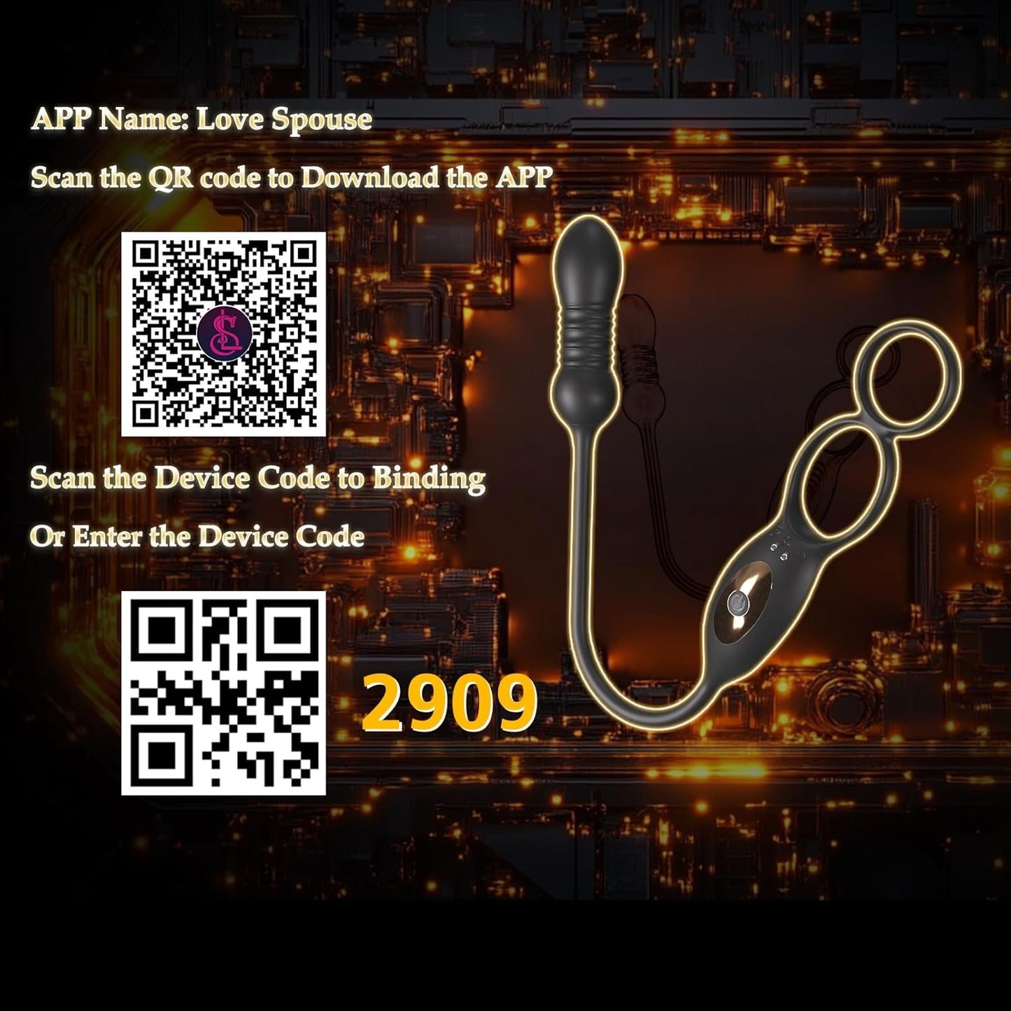 Thrusting Prostate Massager Anal Sex Toy with Vibrating Cock Ring Taint Testicle Stimulator, Remote Control APP Anal Butt Plug Dildo, Penis Ring Vibrator for Men,  Couples Male Adult Sex Toys