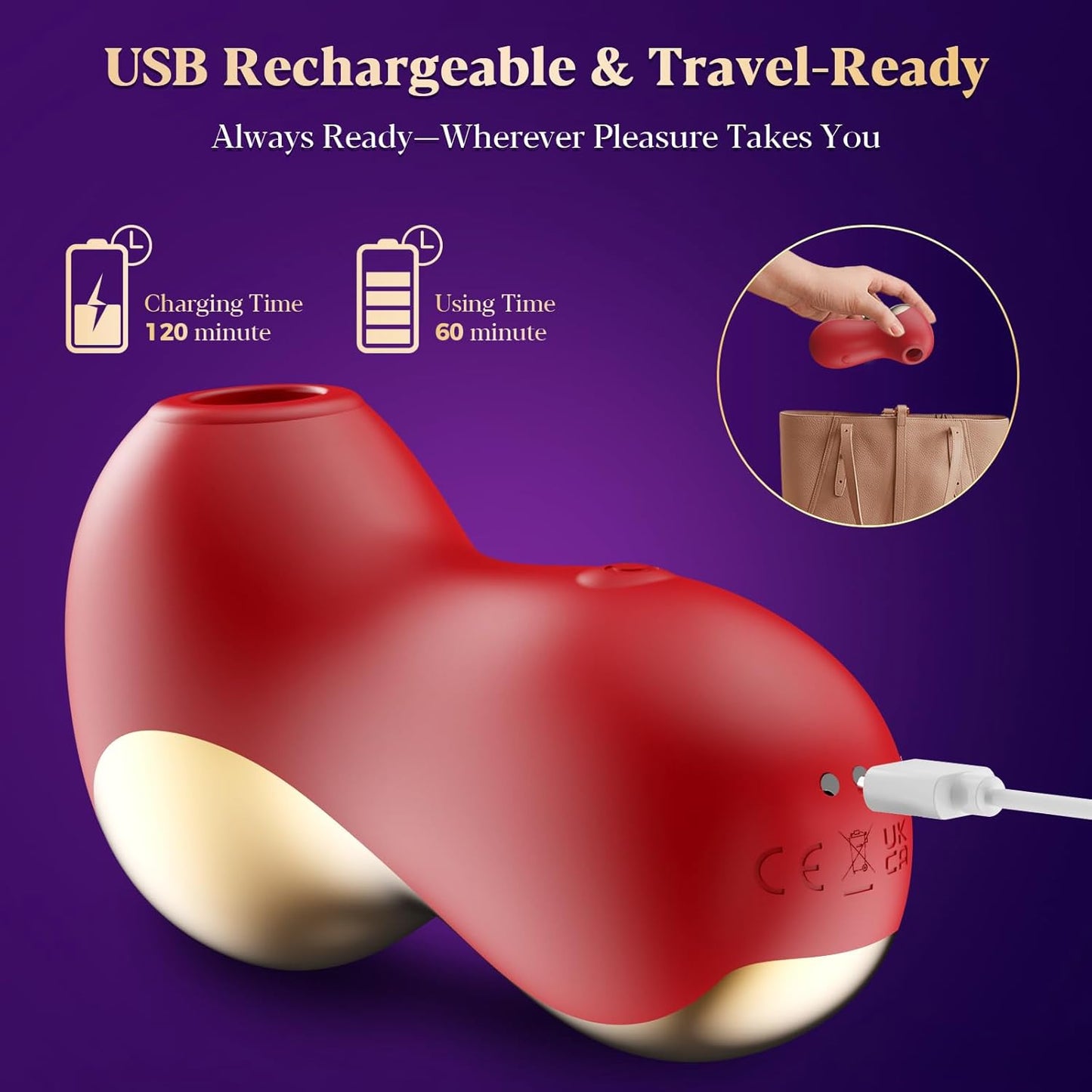 Sucking Vibrator Adult Sex Toys for Women - Clitoral Stimulator with 7 Suction Modes, Waterproof Adult Toys for Female Pleasure, Rose Sucking Toy & Nipple Sucker for Couples
