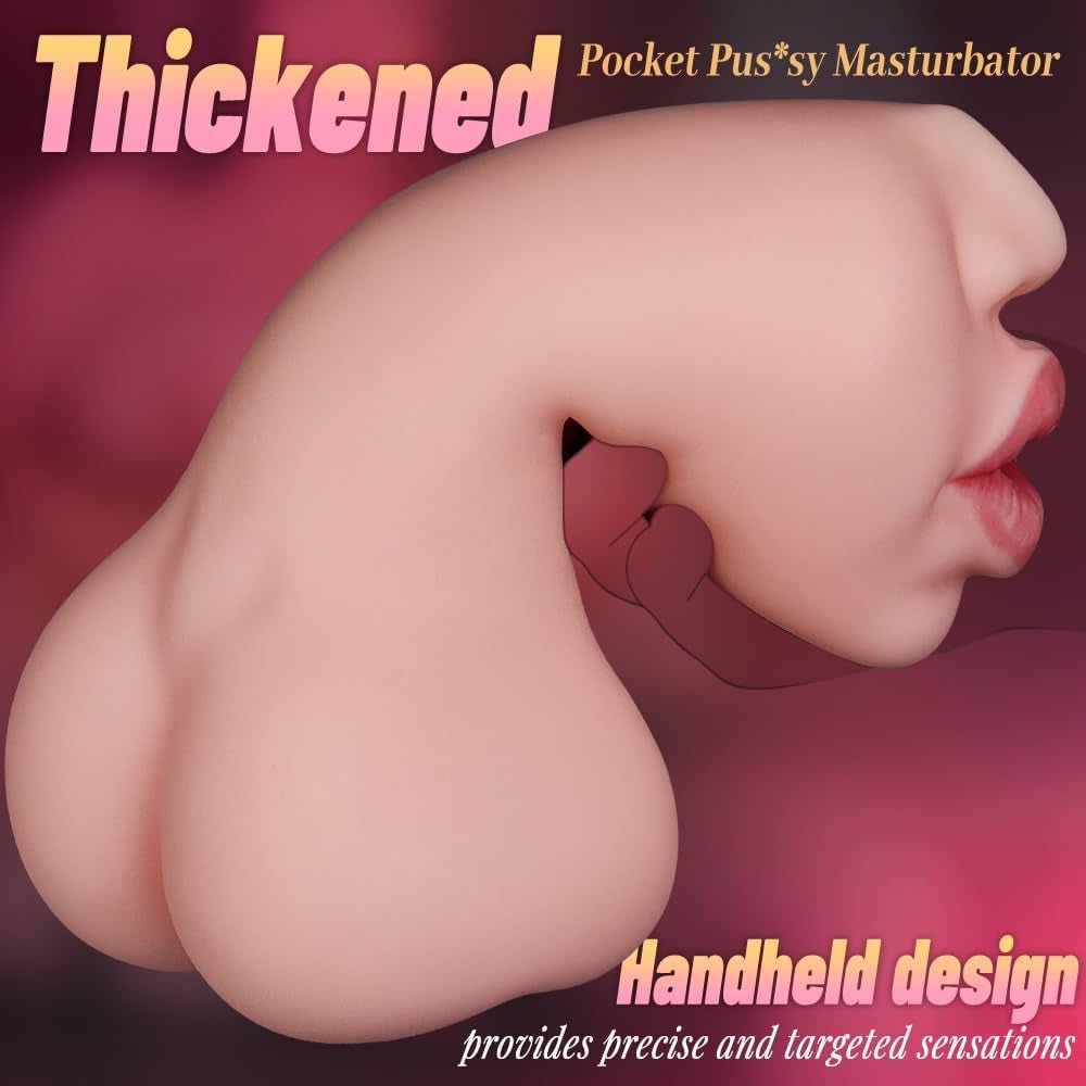 Realistic Pocket Pussy Male Masturbator,Oral Sex Toy with Thick Flesh and 5D Deep Vagina Mouth Adult Toy,Lifelike Male Stroker Pussy Masturbators Blowjob Adult Sex Toys for Man Masturbation Pleasure - SinfulX - 