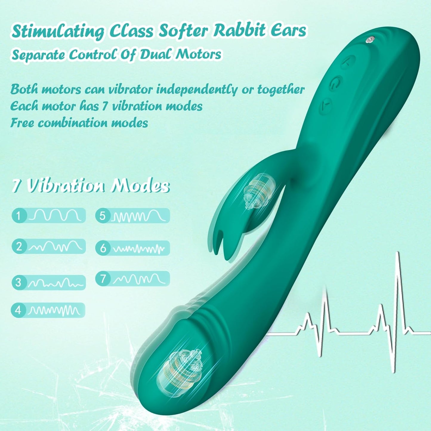NoirWave Rabbit Vibrator 49 Modes Dual Motor Waterproof - SinfulX - 