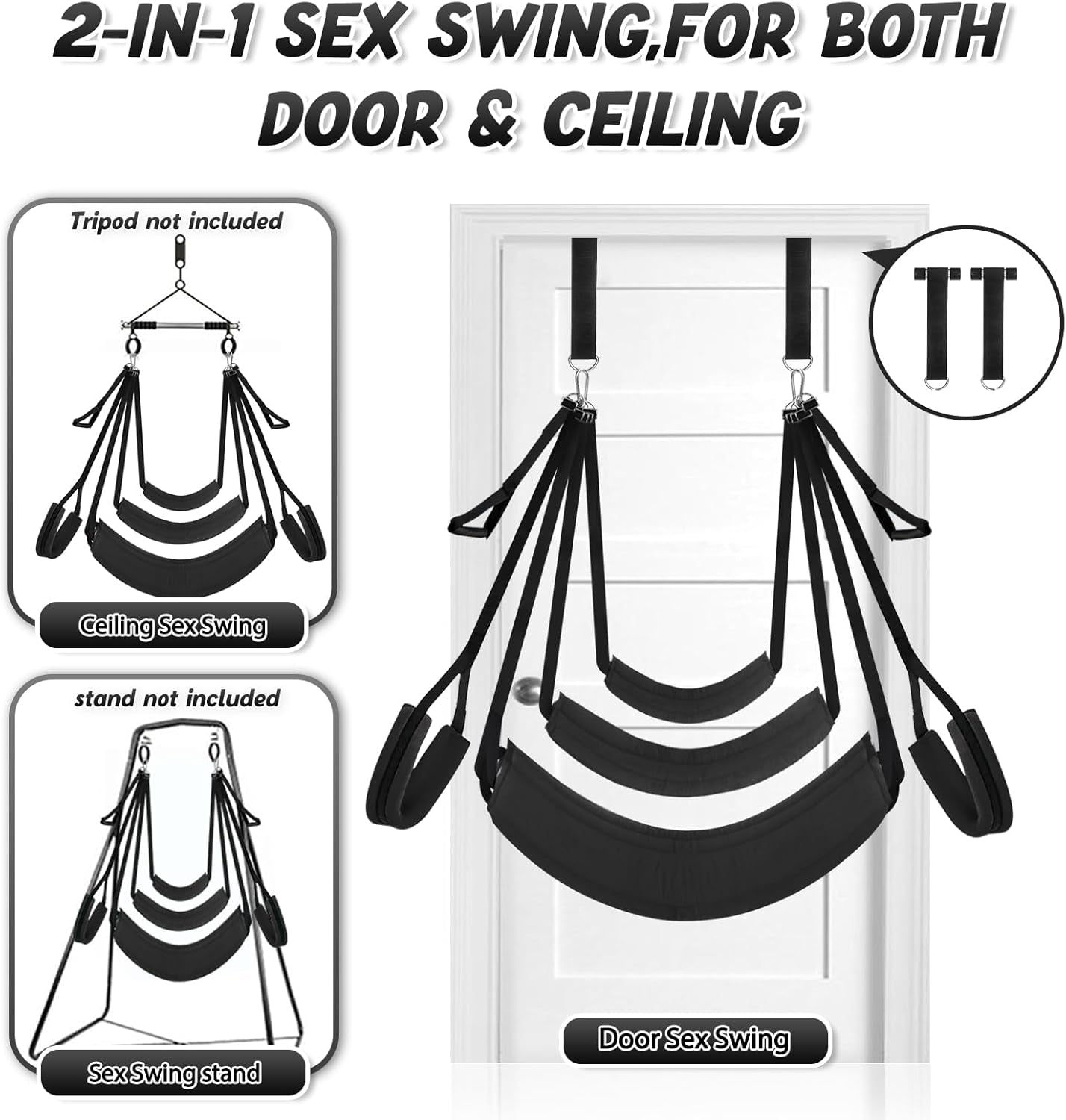 MidnightLift Door Sex Swing with Cushions & Straps - SinfulX - 