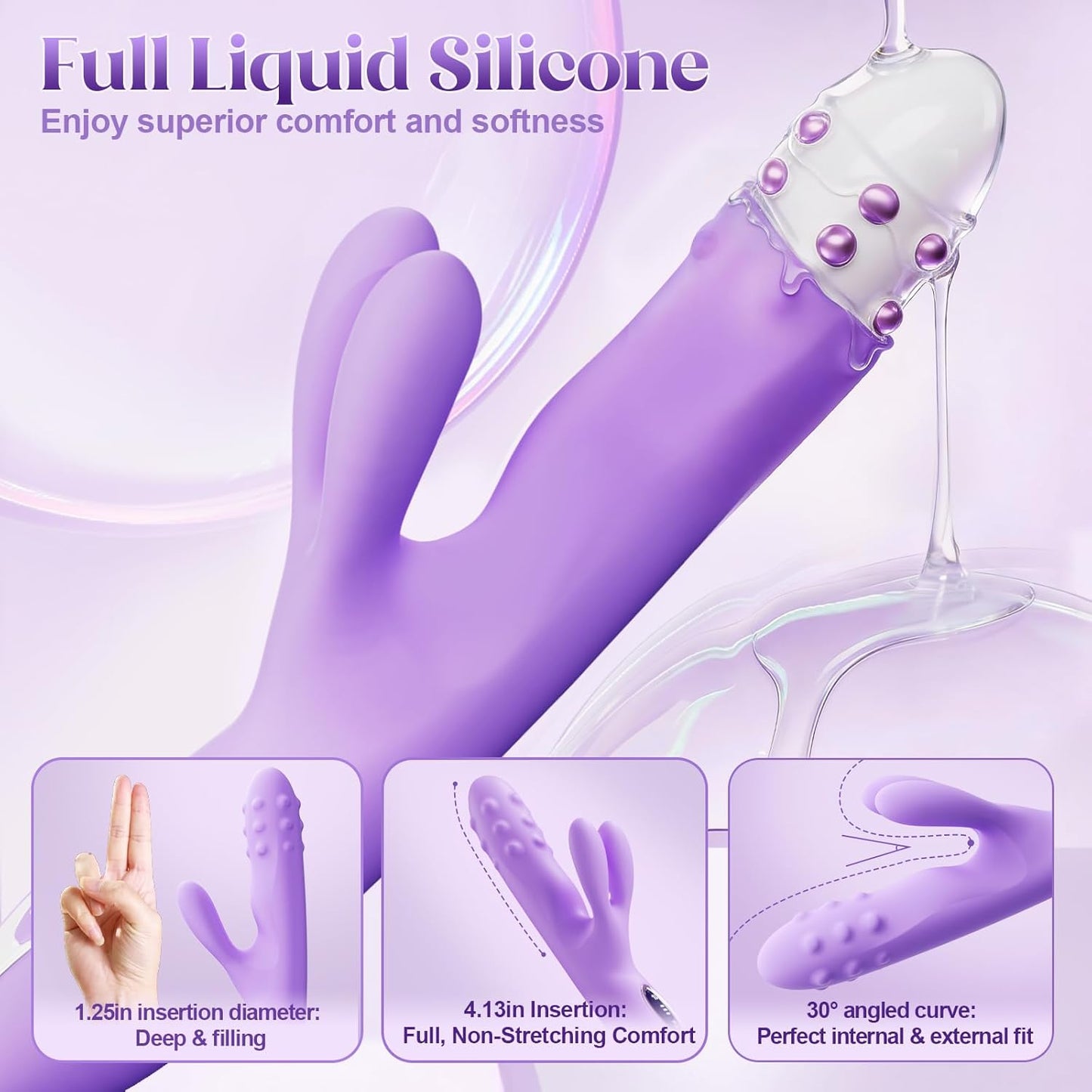 OrbitBead 360° Beads Thrusting Rabbit Vibrator 10 Modes Silicone - SinfulX - 
