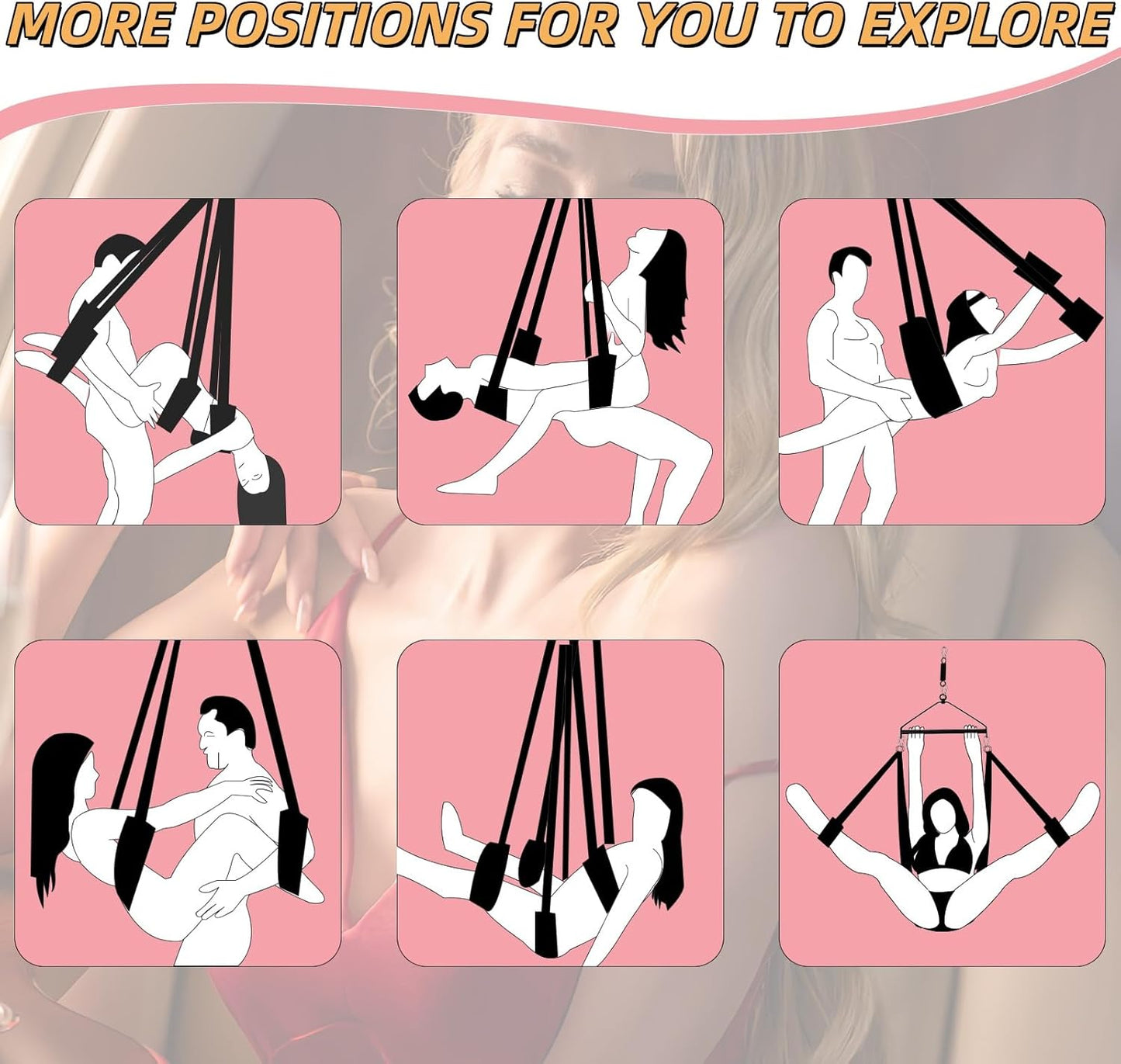 AerialisX 180° Spinning Sex Swing 800lb Ceiling - SinfulX - Personal Care > Sexual Wellness > Sex Swing