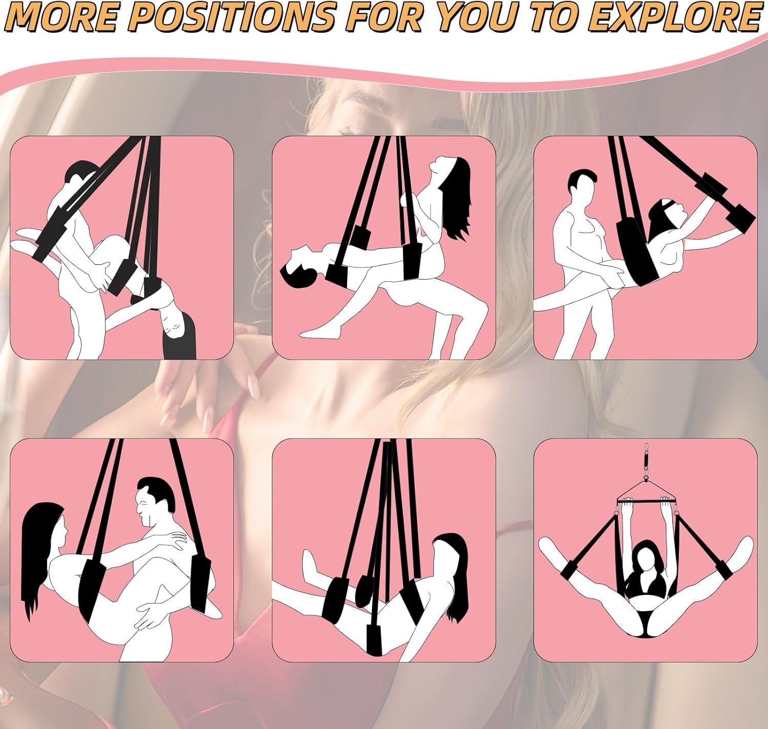 AerialisX 180° Spinning Sex Swing 800lb Ceiling - SinfulX - Personal Care > Sexual Wellness > Sex Swing