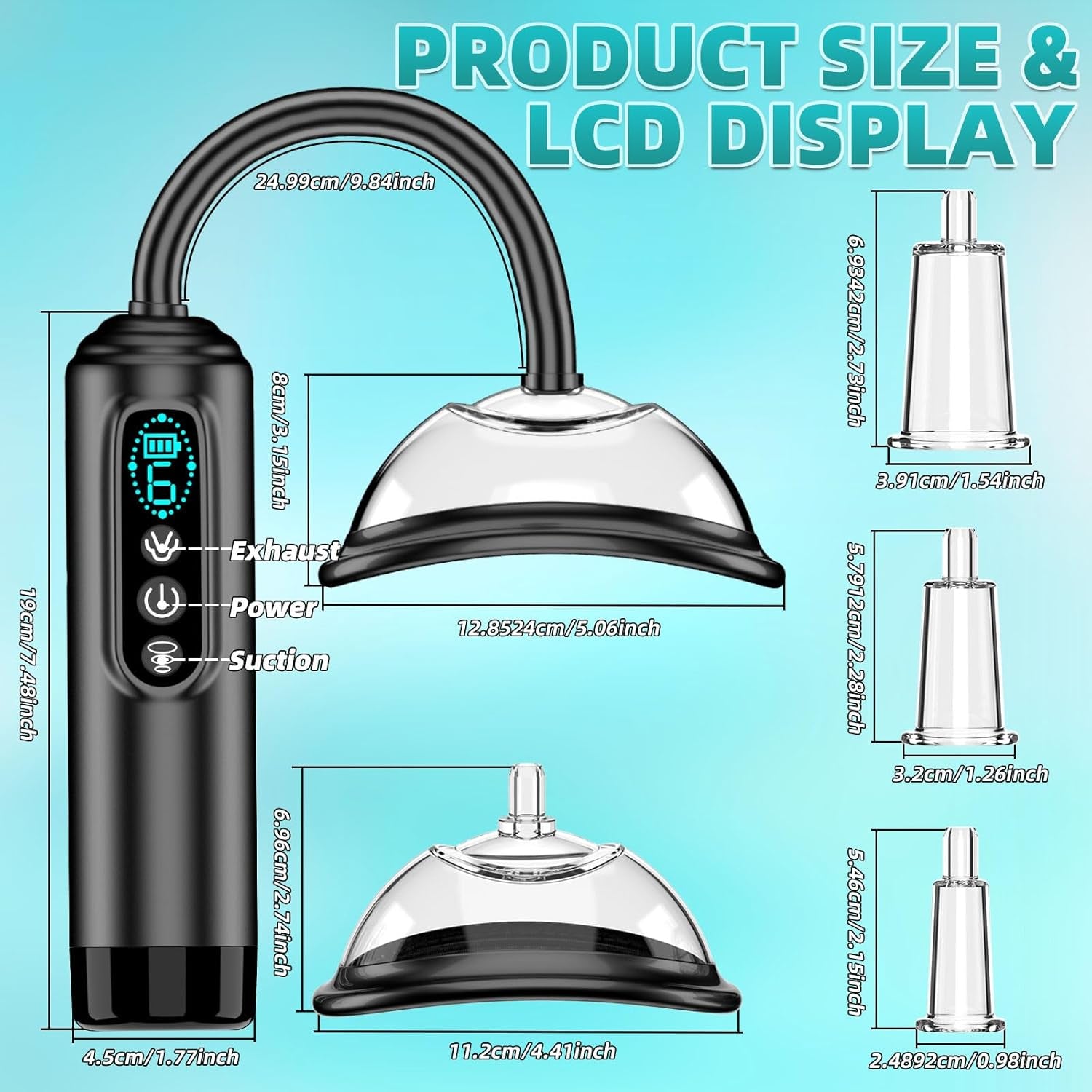VyxoraX Electric Pussy Pump 6 Modes 5 Cups - SinfulX - Personal Care > Sexual Wellness > Pussy Pump