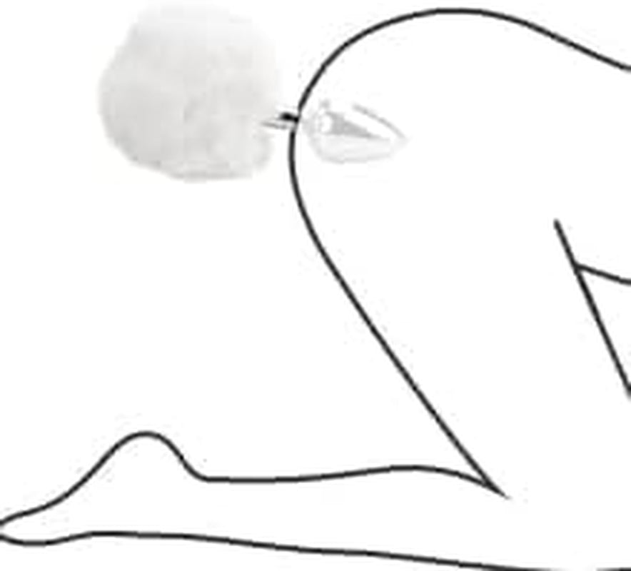 SnowBunny Small Bunny Tail Steel Butt Plug White - SinfulX - 