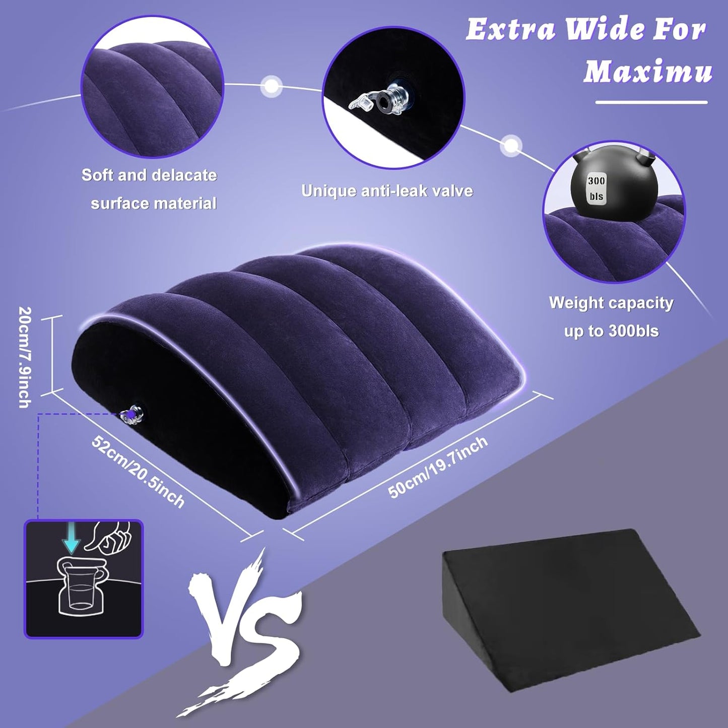 ArcBond Inflatable BDSM Arc Sex Pillow with Cuffs Set - SinfulX - Personal Care > Sexual Wellness > Sex Pillow