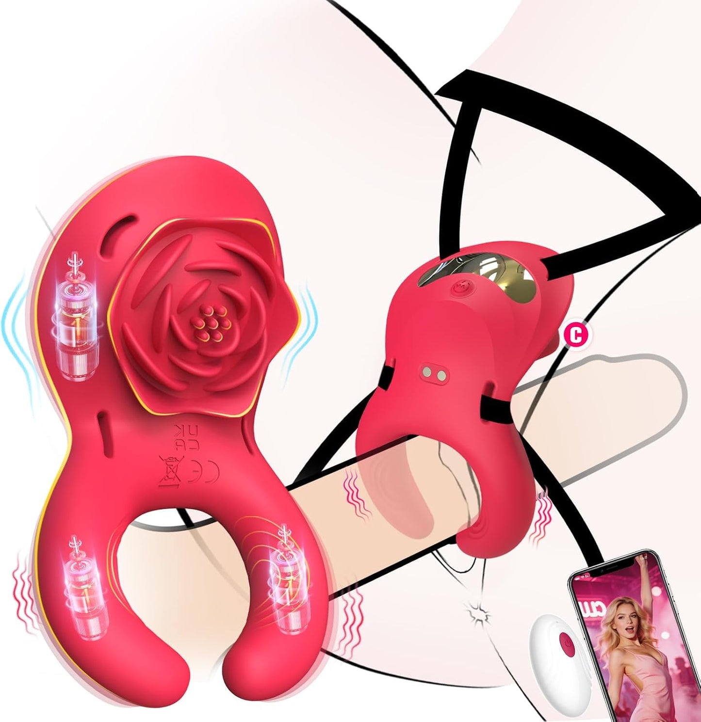 VelvetThorn 2-in-1 Rose Couples Vibrator | App Remote