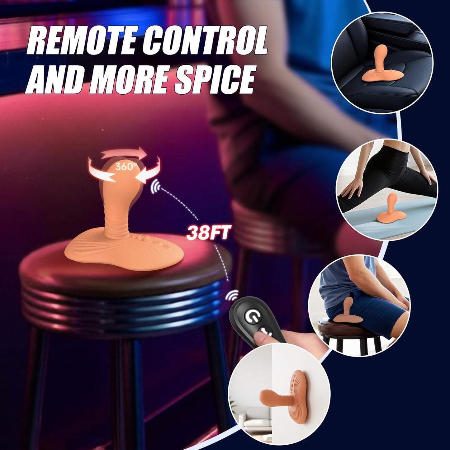 Prostate Massager Anal Dildo Anal Toys, Riding Grinding Strap - On Dildos Adult Toys with 9 Rotating & Vibrating Suction Cup, Butt Plug Male Sex Toys for Men Sex Toy Anal Plug G Spot Vibrator New - SinfulX - 