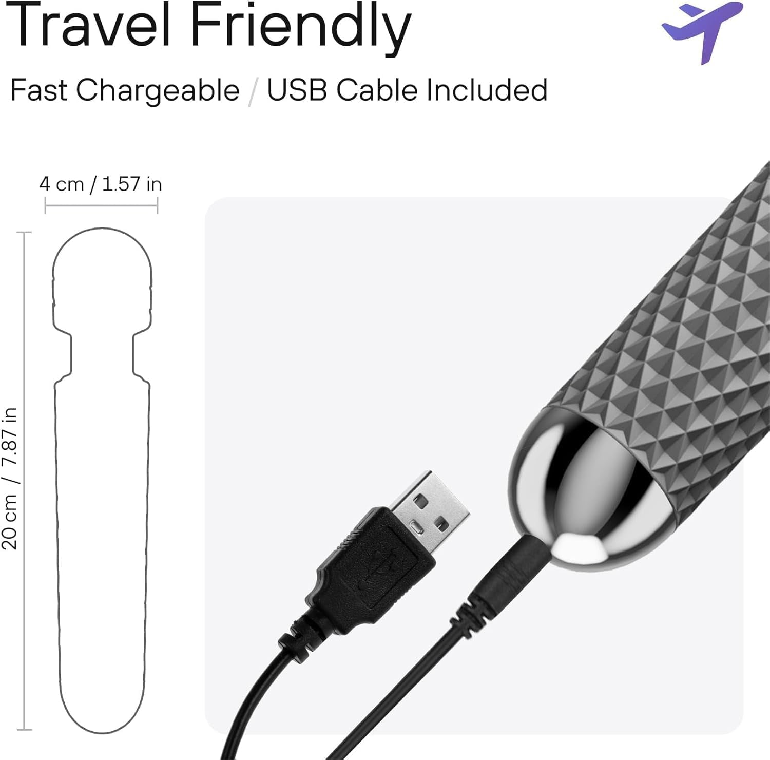 PrismWave Wand Vibrator 20 Patterns 8 Speeds Rechargeable - SinfulX - Personal Care > Sexual Wellness > Wand Vibrator