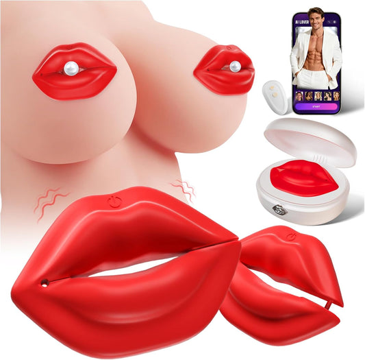 Nipple Clamps Sex Toys Vibrator - Upgrade Adjustable BDSM Nipple Toys with Smart Al APP Vibrators,  Vibrating Nipple Clamps with Dust-Proof Storage Box, Adult Toys & Games for Women Couples