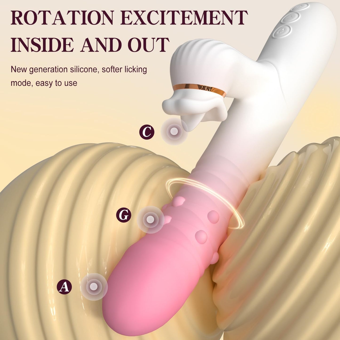 Thrusting Vibrator Dildo for Women, Thrusting Dildo G Spot Vibrator Adult Toys with Tongue Thrusting Rechargeable Rabbit Vibrators Adult Sex Toys for Women