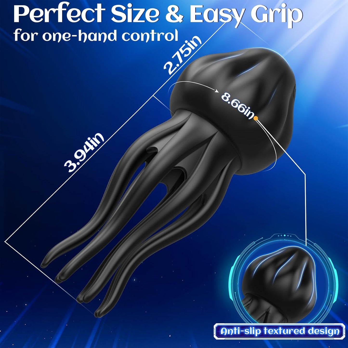 Sex Toys for Men Penis Vibrator - Upgraded Larger Male Masturbator Sex Toy with 10 Powerful Vibrating Modes for Penis Clit Nipple Stimulation, 8 - Tentacle Full Wrapping Adult Mens Sex Toys - SinfulX - 