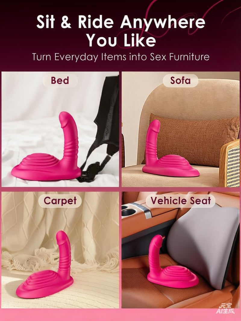 Riding Grinding Thrusting Dildo Vibrator - Remote Control Sex Grinders with 9 Thrusts & Vibrations for Clit G Spot Nipple Weight Toys, Women Female Sex Toy Adult Toys & Games Sex Machine Dildos
