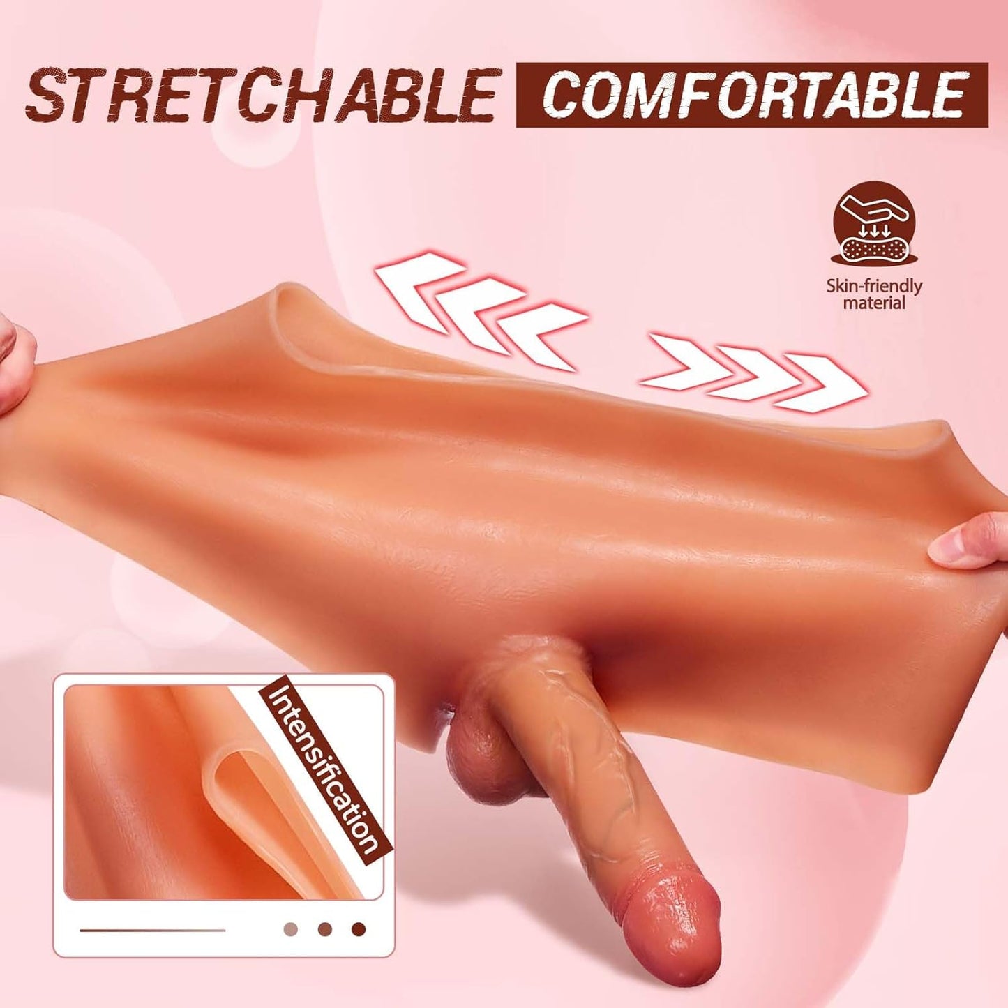 Strap on Dildo Sex Toys - Strap on Harness High Elastic Silicone Wearable Dildos Panties with 7.3'' Solid Penis, Realistic Dildo Transgender Clothing Adult Sex Toy for Lesbians Couple - SinfulX - 