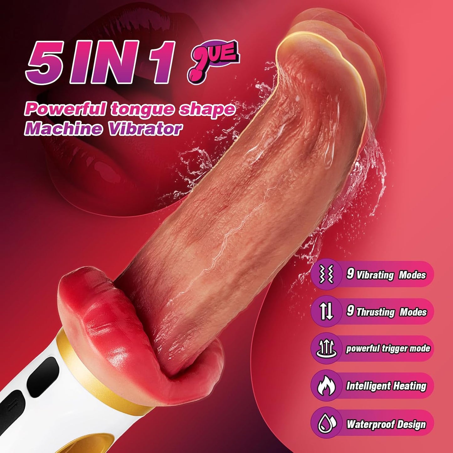 TongueRide Heated Dildo Thrust Machine - SinfulX - 