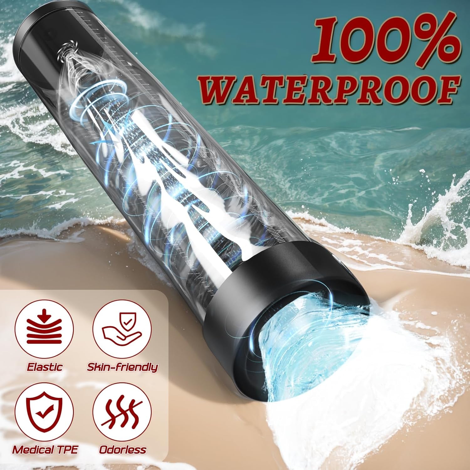 Penis Pump with Realistic Mouth, Manual Vacuum Penis Extender Male Masturbator,Sex Toys Sexual Stimulation Device for Erection, Ed,Adult Male Sex Toys for Men, Mouth Sex Toy (Regular Style) - SinfulX - 