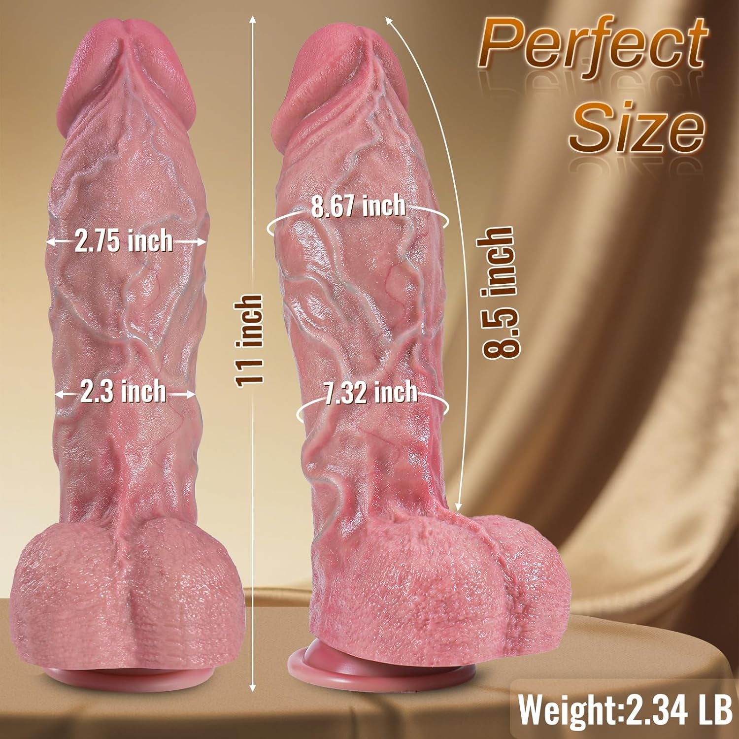 11 Inch Huge Dildo - 2.75'' Diameter Realistic Veined Thick Dildos, Silicone Huge Big Dildo Suction Cup Hands - Free Adult Toy, Giant Massive Anal Dildo Sex Toys for Men Women Gay - SinfulX - 