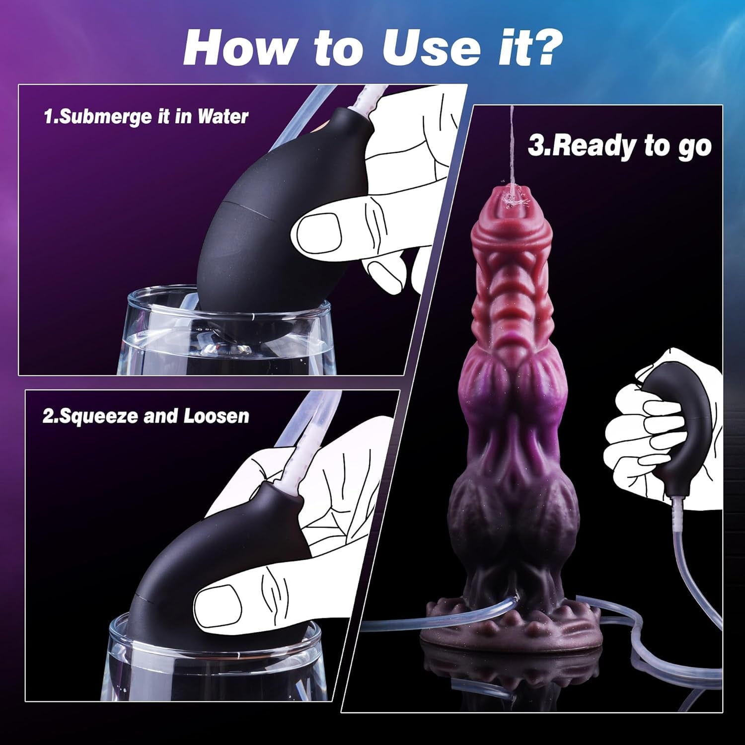 9.6" Monster Dildo Fantasy Squirting Dildo with 2 Big Knots, Dragon Horse Dildos Dog Dildos Knotted Ejaculating Toy with Strong Suction Cup, Adult Toys for Women Men - SinfulX - 