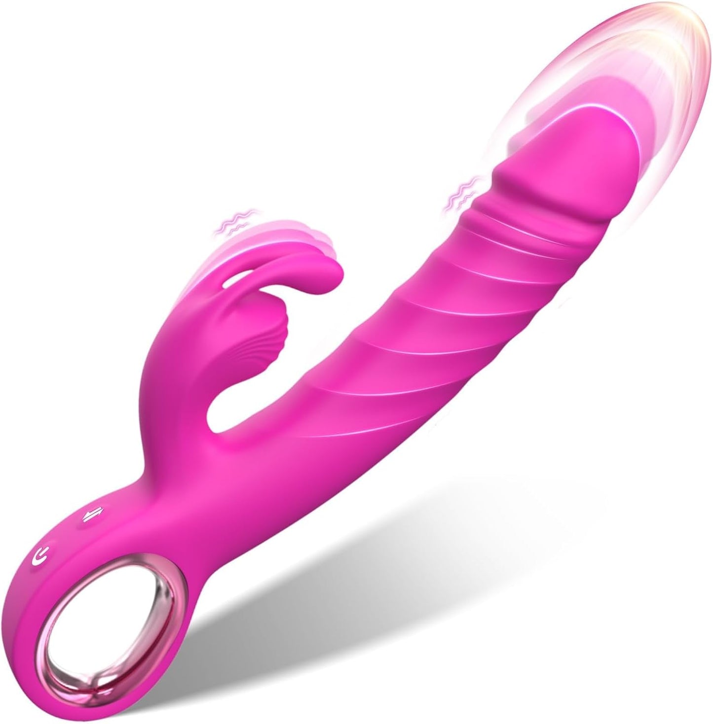 Thrusting Vibrator Adult Sex Toys - Realistic Dildos Vibrators for Women Sex Toy with 7 Thrusting and 7 Vibrating Modes, G Spot Clitoral Rabbit Vibrator Sex Toys for Women Couples (Rose - 3) - SinfulX - 