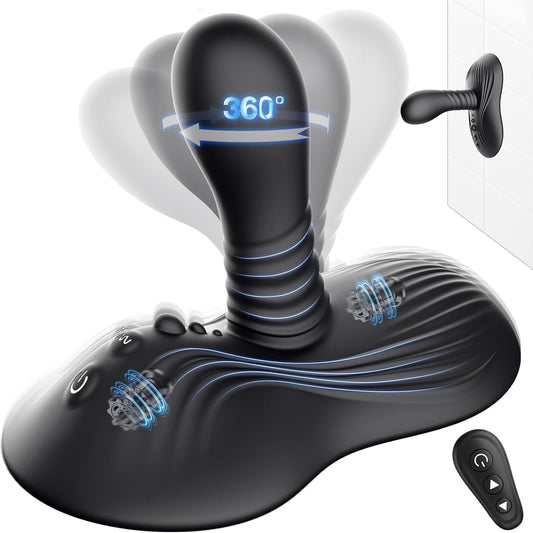 Prostate Massager Anal Dildo Anal Toys, Riding Grinding Strap - On Dildos Adult Toys with 9 Rotating & Vibrating Suction Cup, Butt Plug Male Sex Toys for Men Sex Toy Anal Plug G Spot Vibrator New - SinfulX - 
