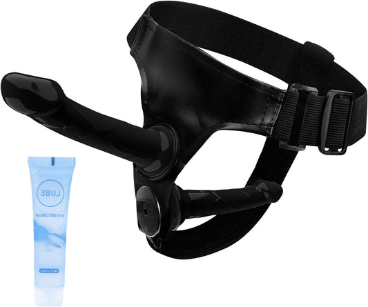 Harness Strap - On Realistic Dildos - Adjustable Strapless Strap - On Dildos with 2 Removeable Dildo Anal G - Spot Stimulation Sex Toys for Women Couples Lesbian (Double Dildo Black) - SinfulX - 