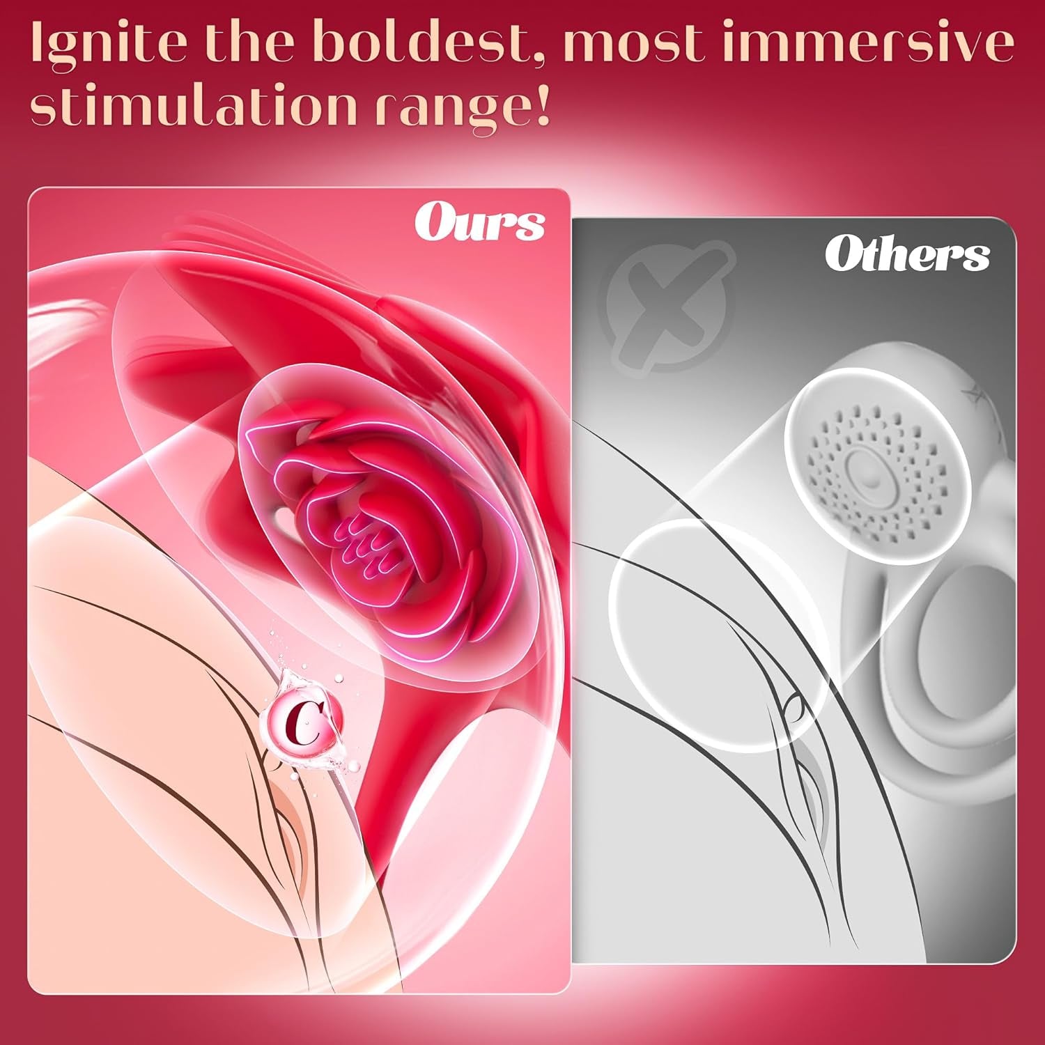PetalDrive Rose Cock Ring Clit Stimulator App Control - SinfulX - Personal Care > Sexual Wellness > Couples Cock Ring