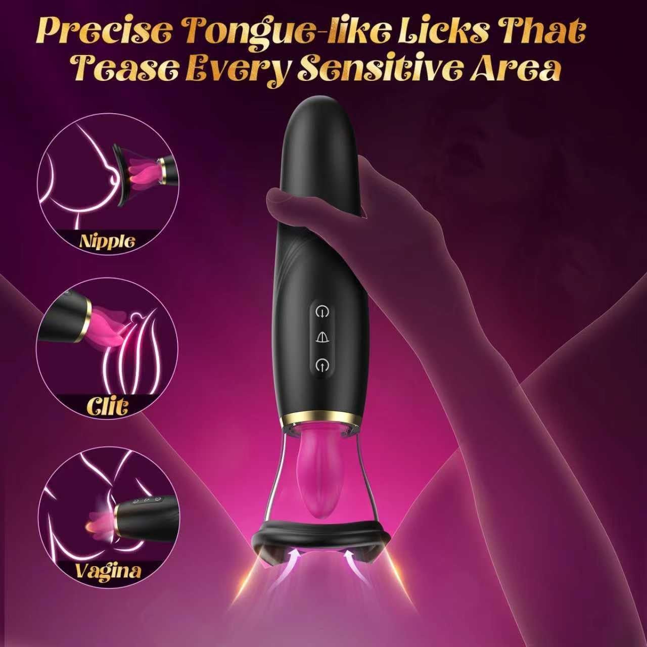 Sucking Vibrator Sex Toys for Women - Tongue Vibrators Women Sex Toy for Clitoral Nipple with 7 Licking & Scuking Clitoral & 10 Vibration Mode, Removable Cup G Spot Adult Sex for Woman Couples - SinfulX - 