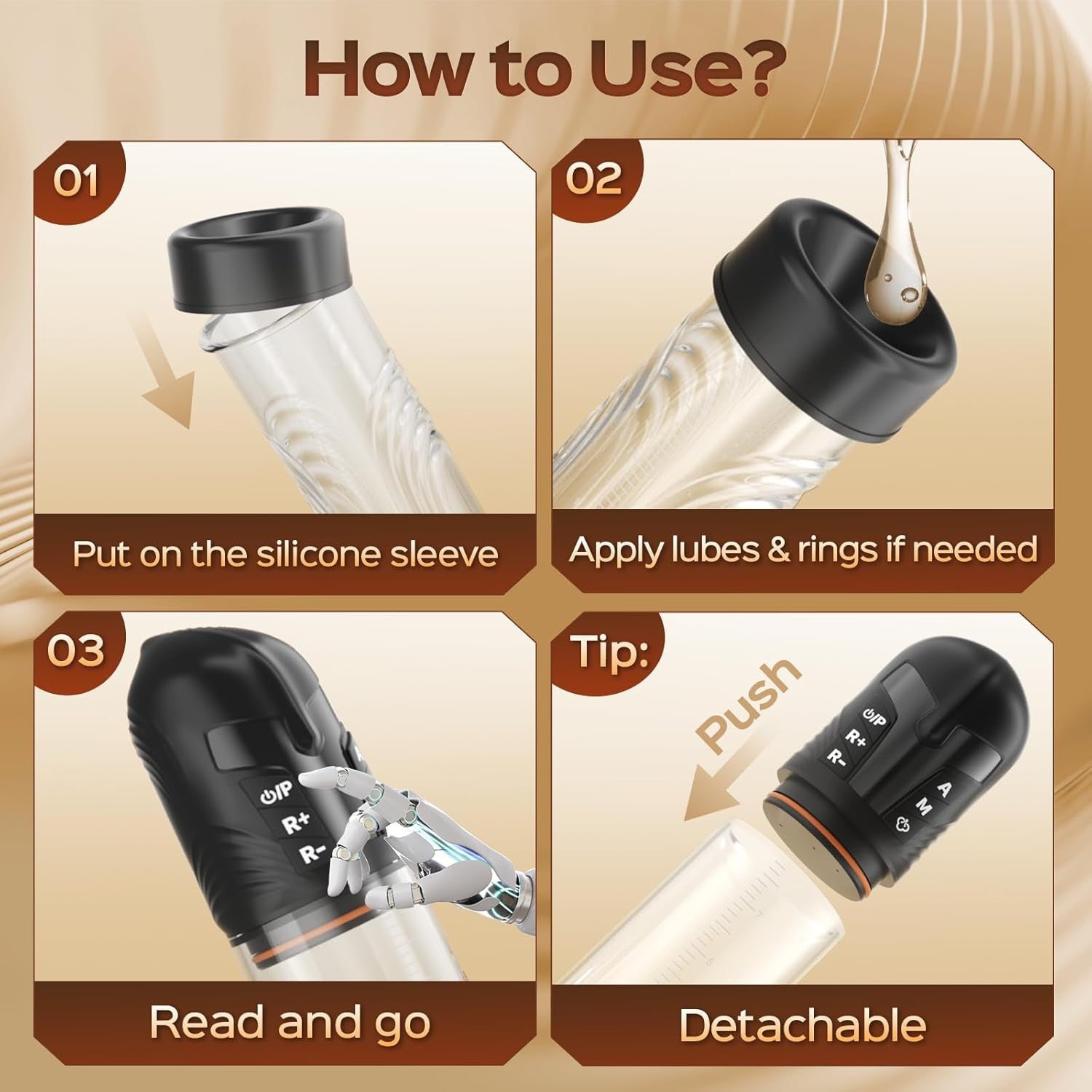 Electric Penis Pump Adult Male Sex Toys, Automatic Penis Enlarger & Extender Pump with 6 Training & 3 Suction Modes, Water Vacuum Pump with Cock Rings for Men Erection, Sex Toys Pumps & Enlargers - SinfulX - 