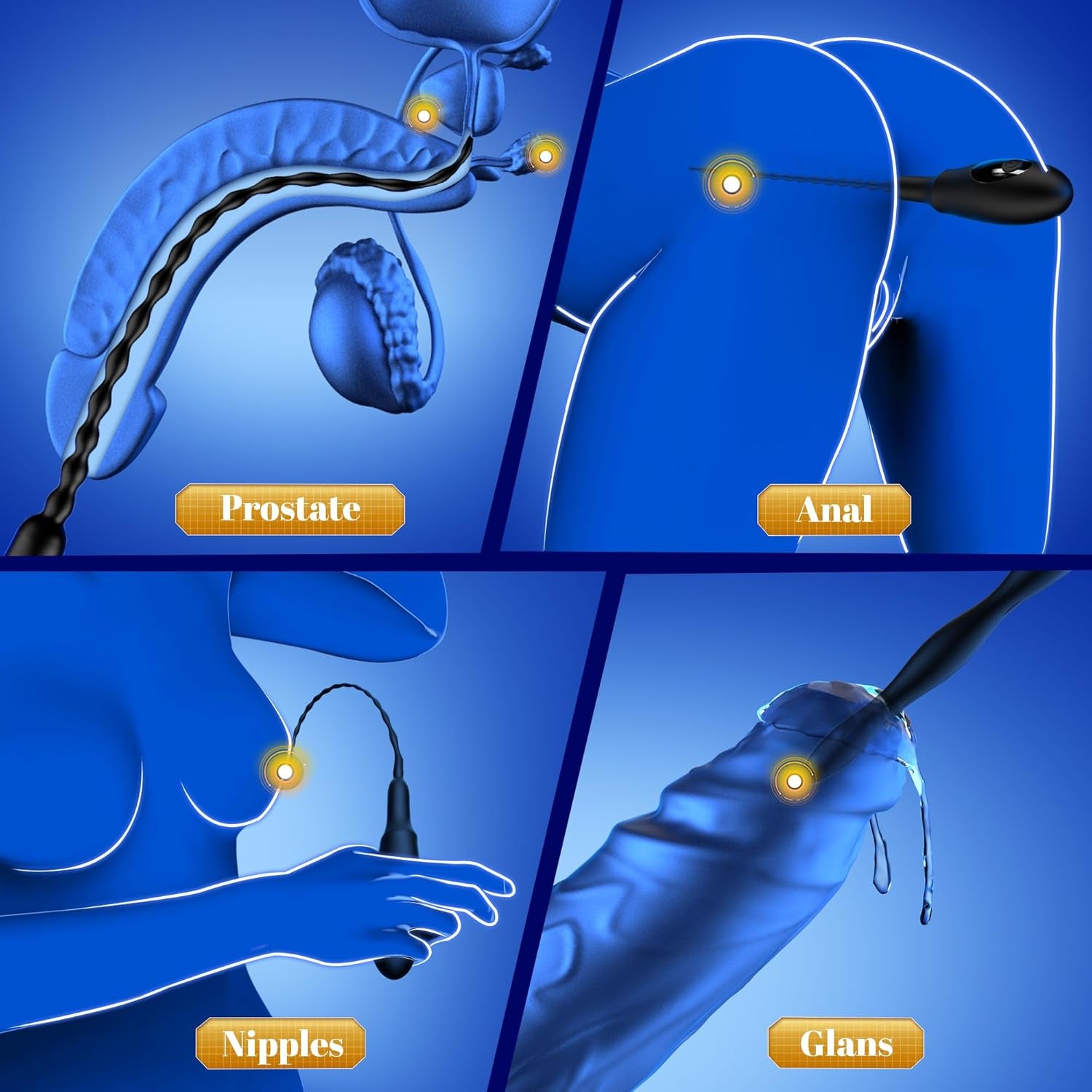 VantaPulse Vibrating Urethral Sound 9 Modes LED - SinfulX - Personal Care > Sexual Wellness > Penis Plug