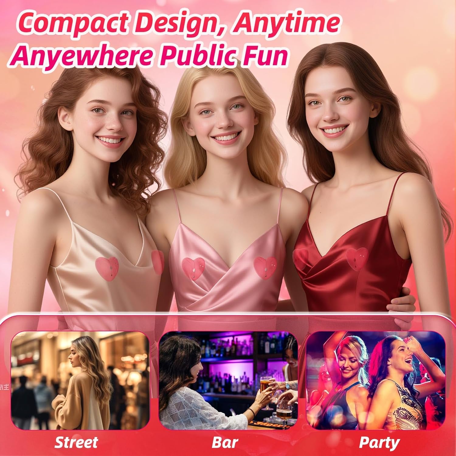 Nipple Toys Nipple Vibrator Sex Toys for Women, Vibrating Nipple Clamps Heart-Shape Butterfly Adult Toys Clitoral Stimulator with 10 Vibration Modes, BDSM Silicone Remote Control Sex Games for Couple