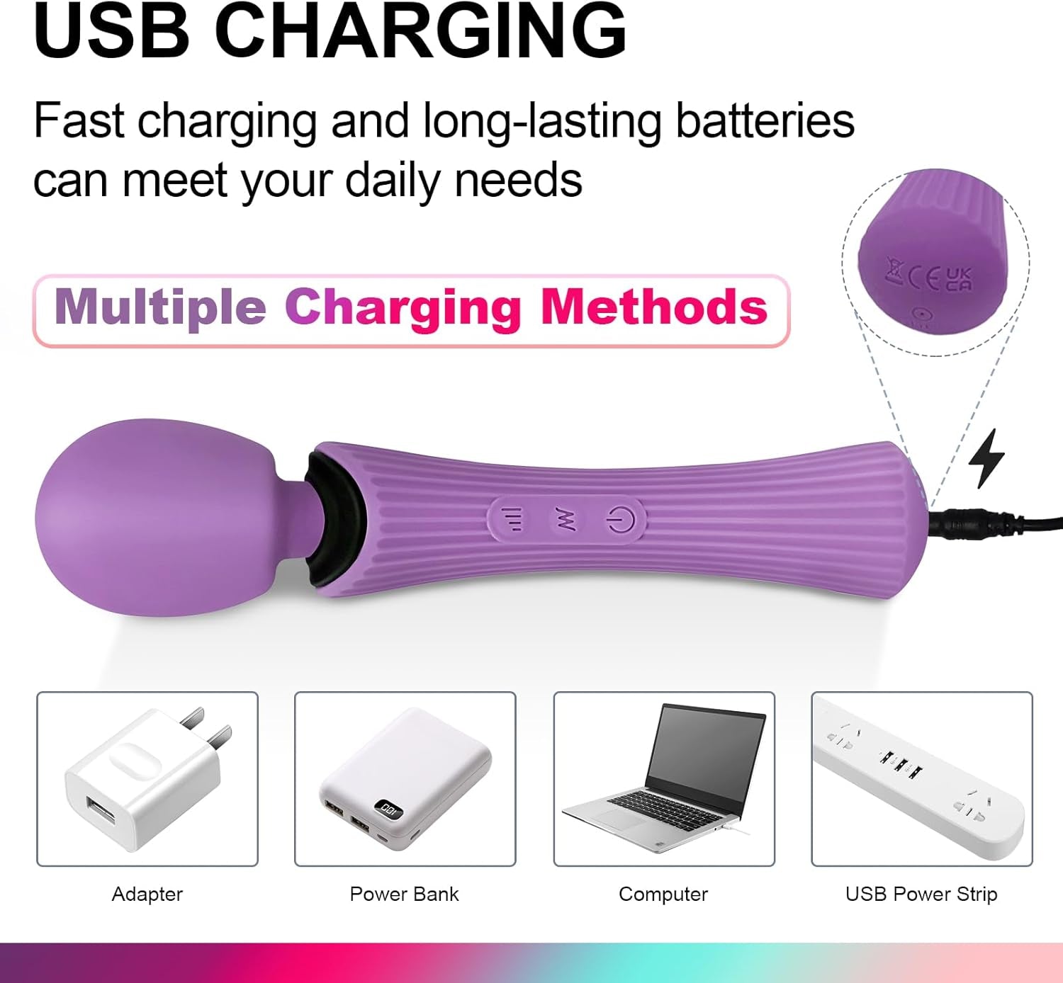 VeloraPulse Rechargeable Wand Vibrator 12 Modes Waterproof - SinfulX - Personal Care > Sexual Wellness > Wand Vibrator