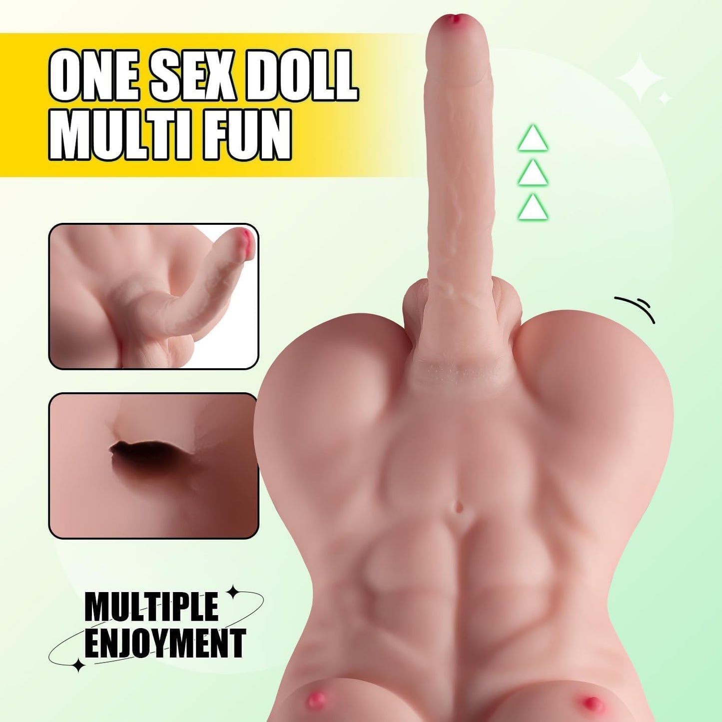19LB Sex Doll for Women with Realistic Dildo Life Size Sex Doll Full Size Sex Toy Torso Adult Sexdoll with Penis Big Cock Tight Anal Unisex Sex Toy for Women Transsexual Torso Love Doll - SinfulX - 