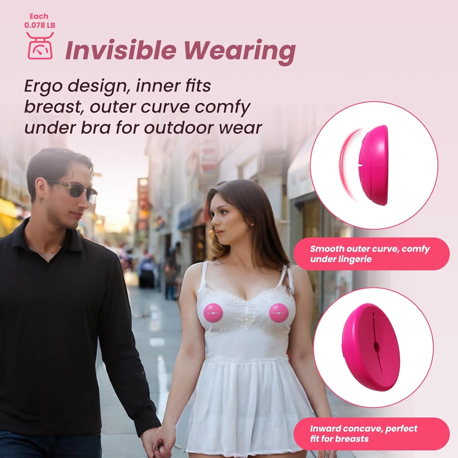 Nipple Sex Toys Fits the Breast - Redesigned for Women, Nipple Vibrator Lightweight Wearable Vibrating Nipple Clamps, Remote Control Vibrators, BDSM Couples & Female Sex Toy Adult Pleasure