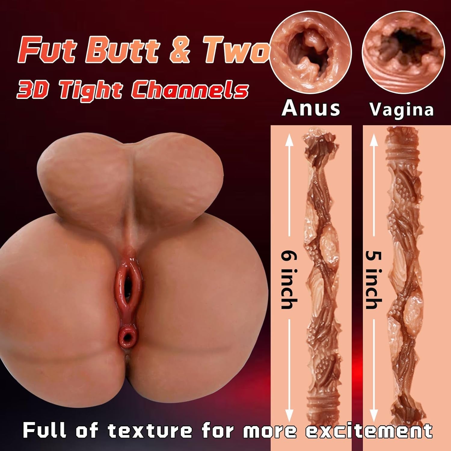 8.2 Lbs Shemale Sex Doll, Male Sex Toy with 3D Channels, 5 in 1 Trans Sex Toy Pocket Pussys with Big Penetrable Nipples and Penis, Male Masturbator Adult Toy for Men Gay Couple - SinfulX - 