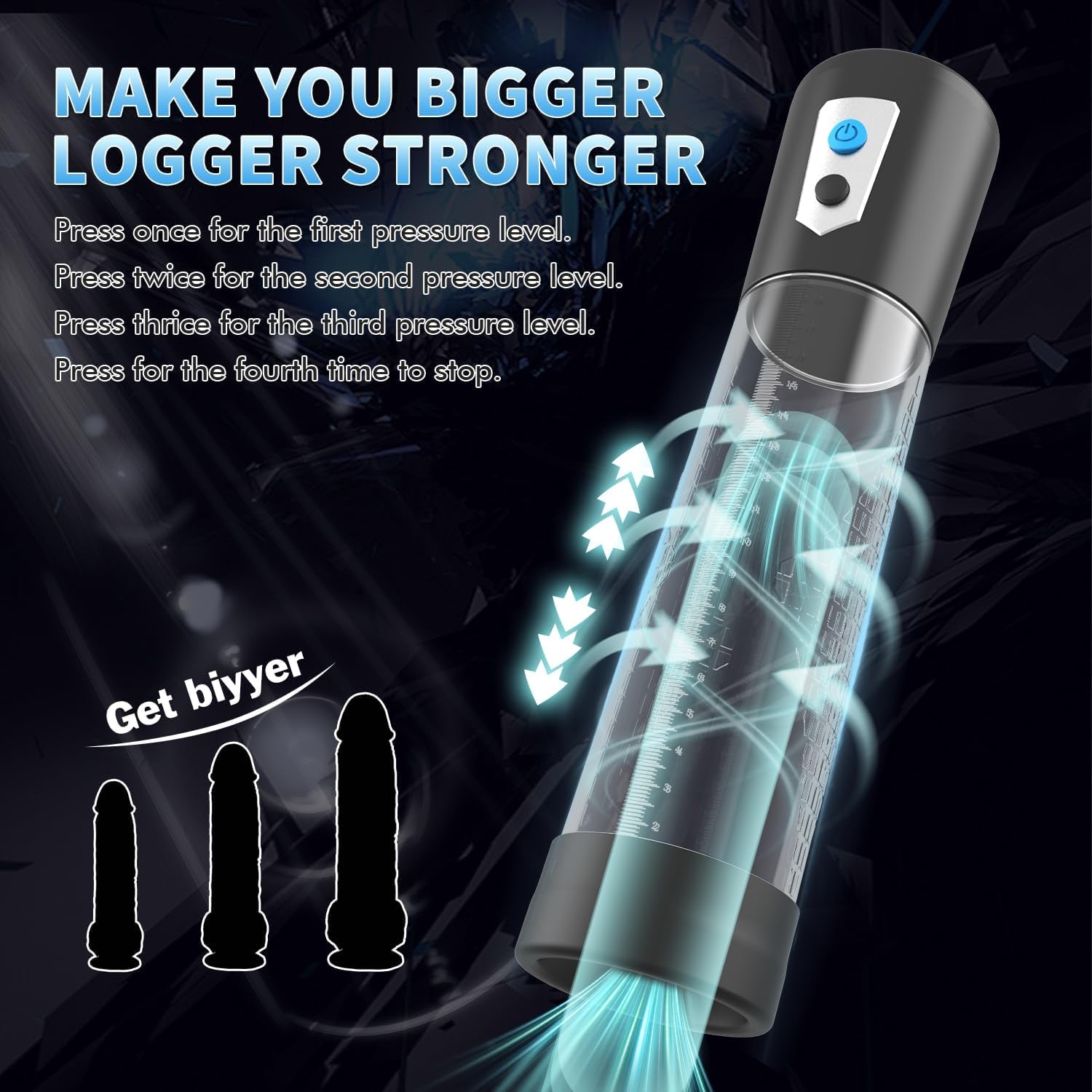 Men'S Growth Pump with Strong Suction Vacuum Pump with ED Screen Powerful Electric Vacuum Pump Inch Adjustable Men'S Underwear Set Training Tools to Be a Bigger Men Krevjgk10(Charge) - SinfulX - 