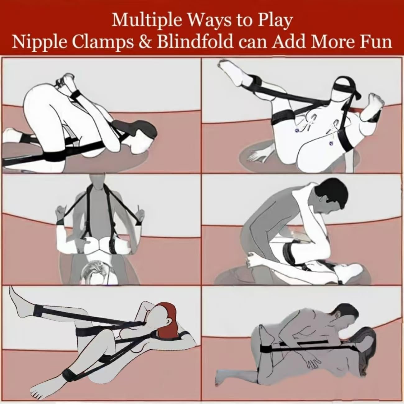 OpenForm Adjustable Sex Sling BDSM Kit Cuffs - SinfulX - Personal Care > Sexual Wellness > Sex Sling