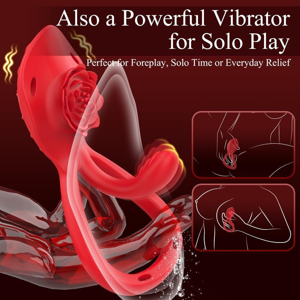BloomDrive Cock Ring Clit Stimulator G - Spot Wearable 9 Modes - SinfulX - Personal Care > Sexual Wellness > Couples Cock Ring