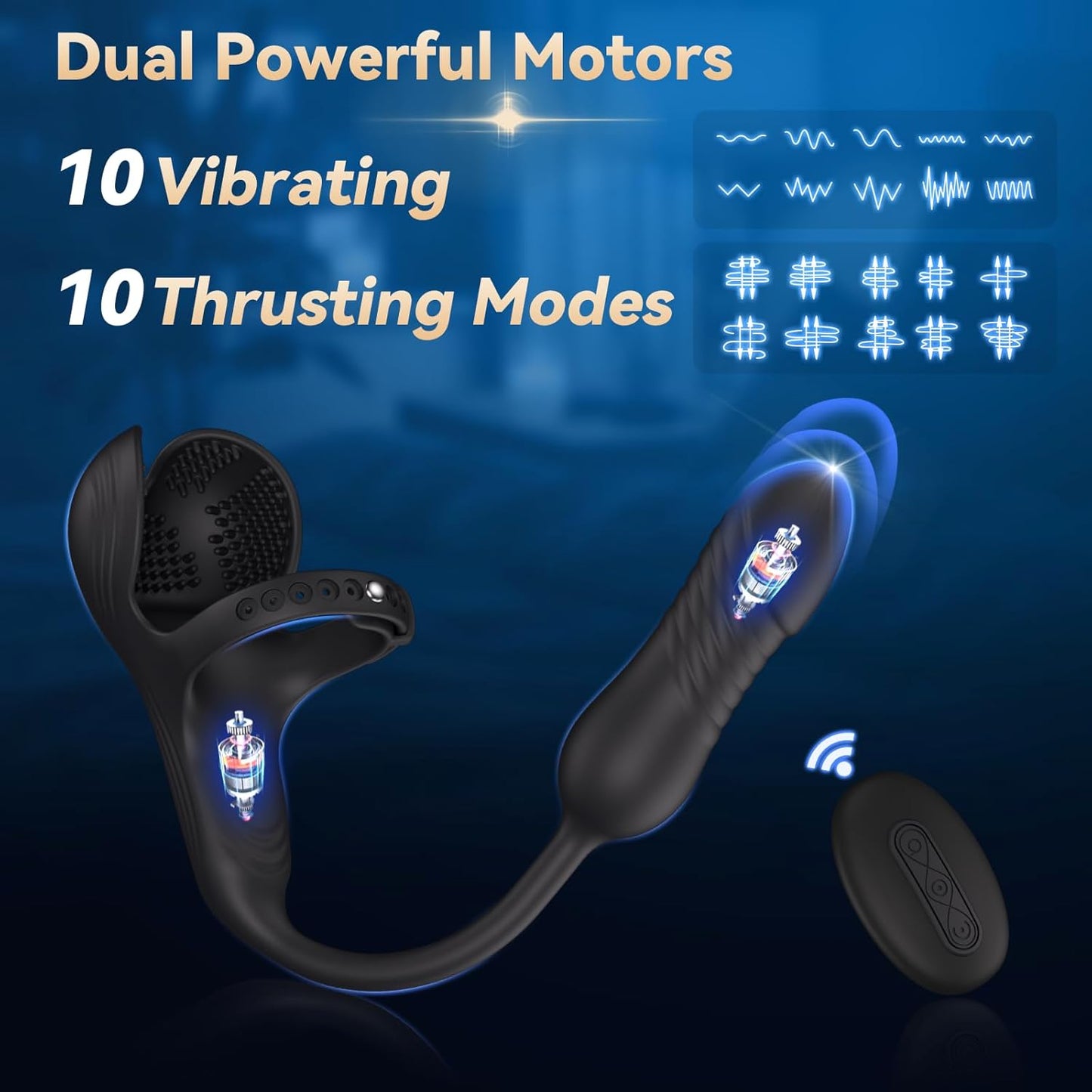 DominusCore Thrusting Prostate Massager Cock Ring 10 Modes - SinfulX - Personal Care > Sexual Wellness > Prostate Massager Cock Ring