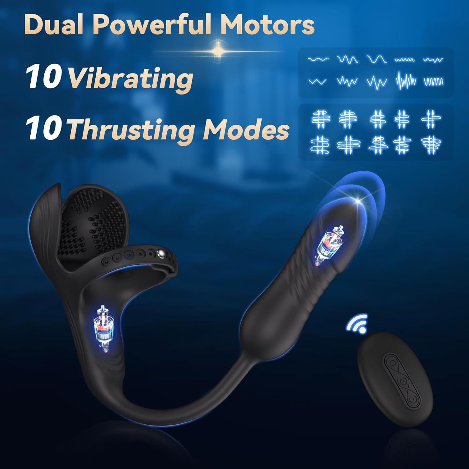 DominusCore Thrusting Prostate Massager Cock Ring 10 Modes - SinfulX - Personal Care > Sexual Wellness > Prostate Massager Cock Ring