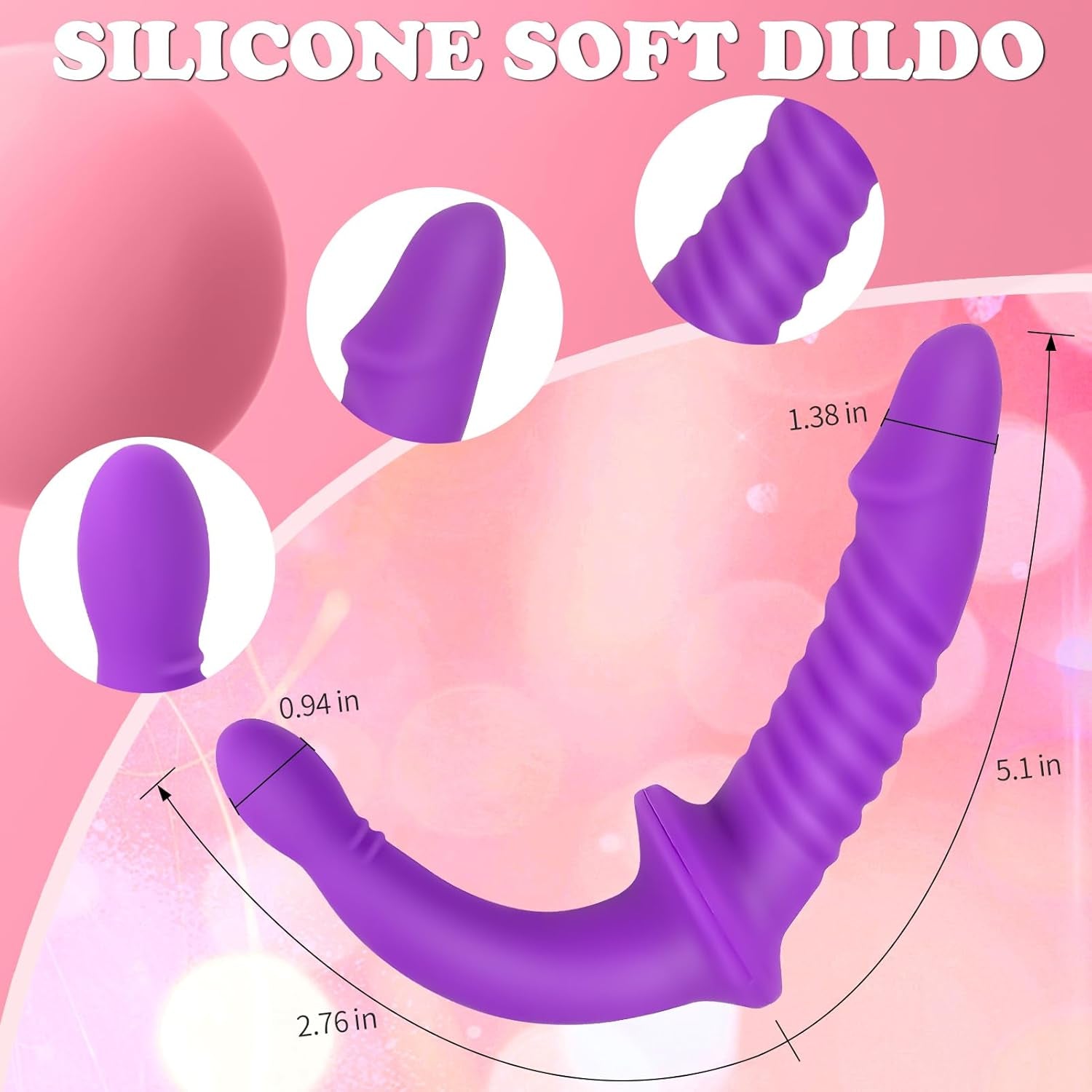 Strap on Dildo Adult Sex Toys - Double Sided Dildo Silicone Big Anal Dildos Toys, Strapon Harness Wearable Pegging Dildos G P Spot Stimulation, Adjustable Strapless Sex Toys for Women Lesbian - SinfulX - 