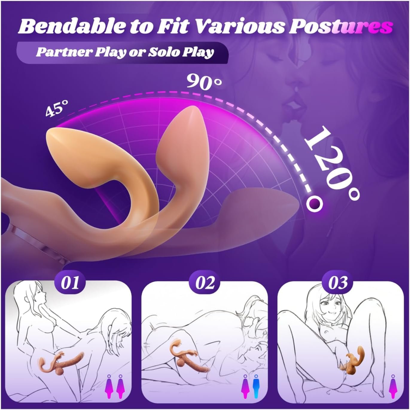 DualGlide Rabbit Strapless Strap On Thrusting Vibrator - SinfulX - Personal Care > Sexual Wellness > Strapless Strap - On