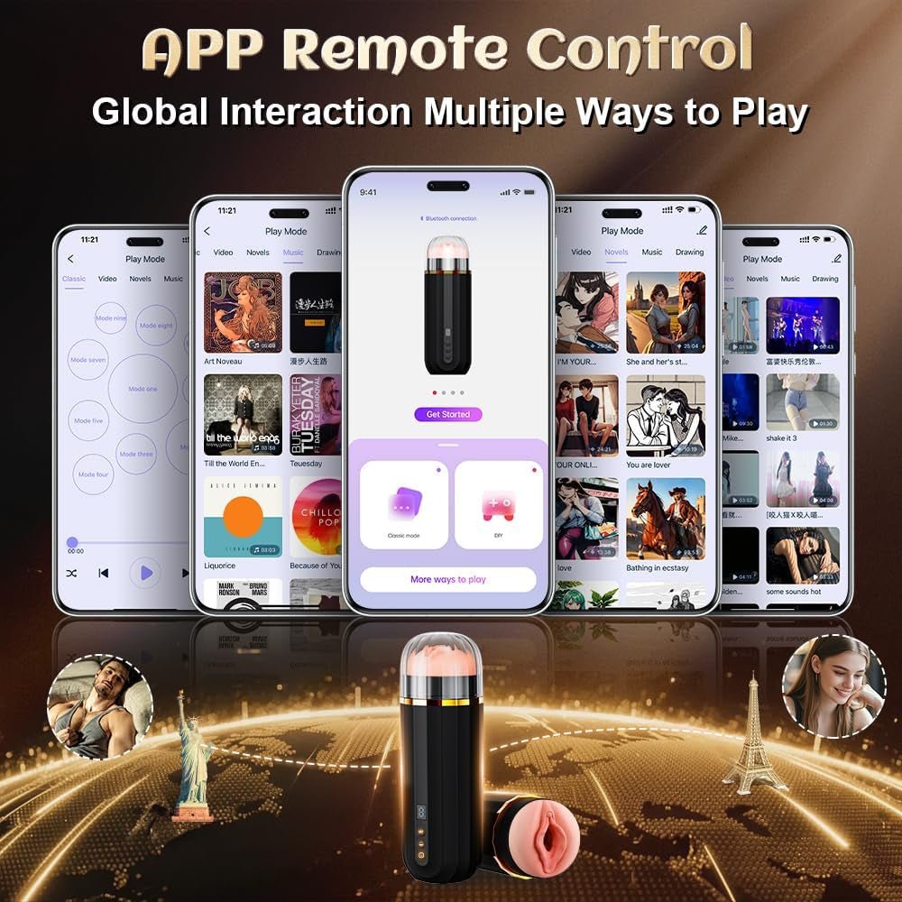 Male Masturbator Sex Toys for Men, Realistic Pocket Pussy Penis Pump with 10 Vibration & 10 Suction Modes, Adult Male Sex Toy Set Includes 1 Fleshlight & 1 Vibrating Anal Plug and 6 Cock Ring - SinfulX - 