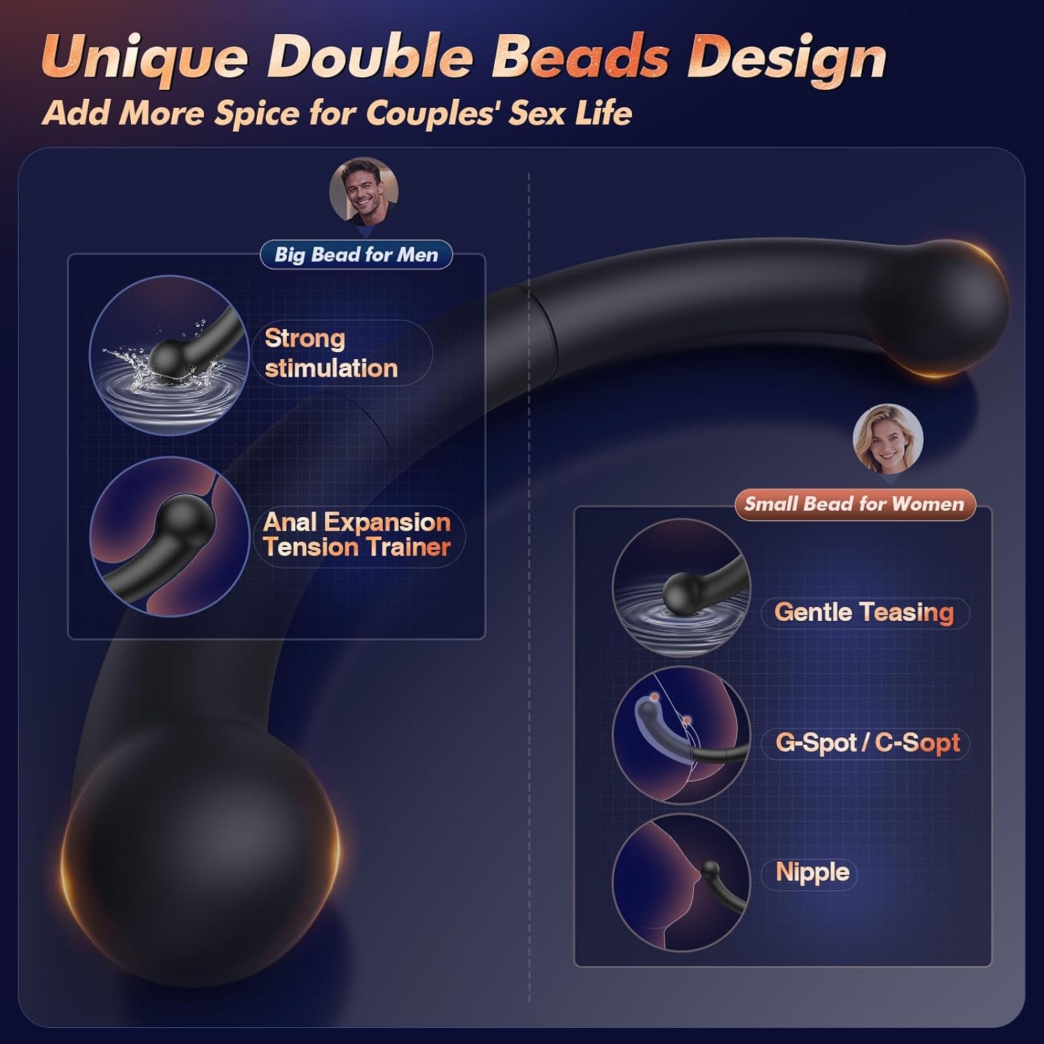Vibrating Prostate Massager Stick, Butt Plug Adult Anal Toys Male Sex Toys for Men Beginner Experienced User Women Sex Toy with 10 Vibrating Anal Vibrator Plug G Sopt Dildo Wand for Couples - SinfulX - 