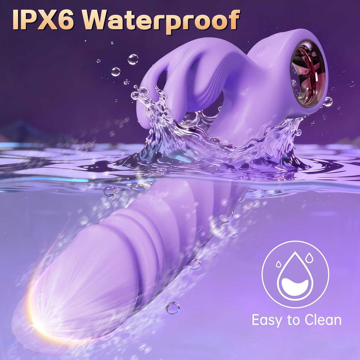 Thrusting Dildo Women Sex Toy - App Control Vibrator for Women with 9 Thrusting and 9 Vibrating Modes, G Spot Clitoral Rabbit Vibrators Adult Toys for Womens Couples (Purple) - SinfulX - 